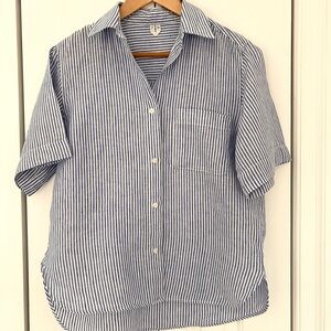 Arket Women’s Blue Striped Linen Shirt